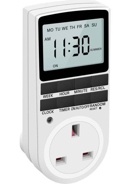 Ingiltere Fiş Dijital Zamanlayıcı Fiş Soketi Işık Için Büyük LCD Ekran ve Hırsızlık Önleme Mod 13A/2900W Maks (Yurt Dışından)