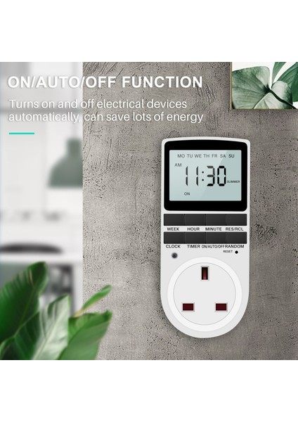 Ingiltere Fiş Dijital Zamanlayıcı Fiş Soketi Işık Için Büyük LCD Ekran ve Hırsızlık Önleme Mod 13A/2900W Maks (Yurt Dışından) modelleri