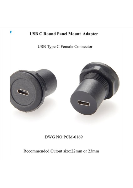 2 Adet 22MM USB Konektörü USB C Jakı USB C Jack Yuvarlak Panel Montaj Adaptörü USB 3 1 Panel Dişli Montaj Çoğaltıcı Dönüştürücü (Yurt Dışından) modelleri