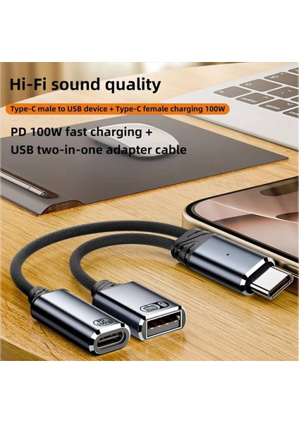 2x USB C Otg Kablolu Telefon Adaptörü 2 In 1 Tip C - USB A Adaptörü Akıllı Telefon Dizüstü Tablet Için Pd Şarj Portu ile Gri (Yurt Dışından) fırsatları