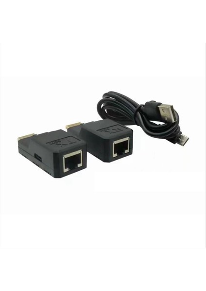 60M RJ45 - HDMI Uyumlu Adaptör Kayıpsız 1080P Ethernet - HDMI Uyumlu Genişletici Cat6 Üzerinden USB Güç Kablosu ile (Yurt Dışından)