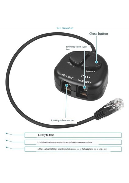2x Ikı Sessiz Anahtarı Eğitim Adaptörü Çift Rj9 Soketleri Rj9 Kulaklık Erkek Tak Çağrı Merkezi Kulaklık Adaptörü 4P4C (Yurt Dışından) indirimleri