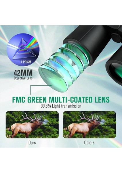 2 Takım 12X42 Yüksek Güçlü Dürbün Telefon Adaptörü ile Su Geçirmez Düşük Işık Görüş Dürbün Kuş Gözlemciliği Avcılık Için (Yurt Dışından) modelleri