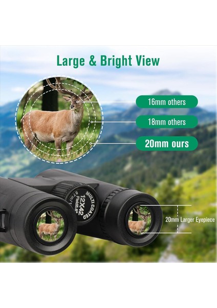 2 Takım 12X42 Yüksek Güçlü Dürbün Telefon Adaptörü ile Su Geçirmez Düşük Işık Görüş Dürbün Kuş Gözlemciliği Avcılık Için (Yurt Dışından) fırsatları