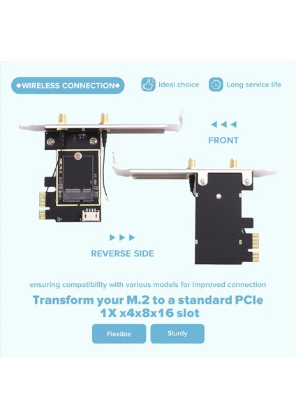 2x Harici Antenli Kablosuz Bağlantılar Için Pcıe Wifi Kart Adaptörleri (Yurt Dışından) indirimleri