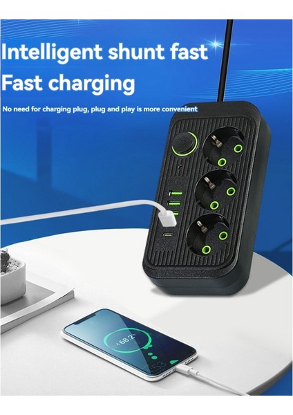 USB ve Tip C Güç Soketi Hızlı Şarj Ağ Filtre Adaptörü Ab Fişi Beyaz (Yurt Dışından) indirimleri