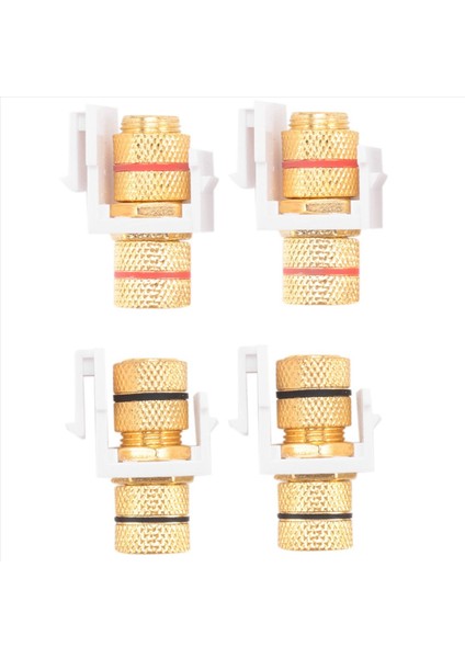 Banana Jack Bağlayıcı Post Keystone Jack Eki Siyah ve Kırmızı Halkalar Vida Tipi Ses Hoparlör Anahtar Taşı 2 Çift/4 Paket (Yurt Dışından) modelleri