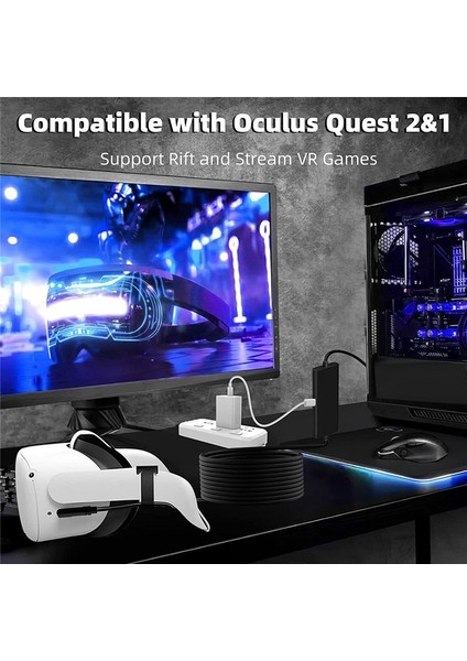 Oculus Quest 2/pro Için Vr Bağlantı Kablosu Usb3 2 Vr Kulaklık Aksesuarları ve Oyun Pc Için A Tip A&#39 Dan C Kablosuna (Yurt Dışından) indirimleri