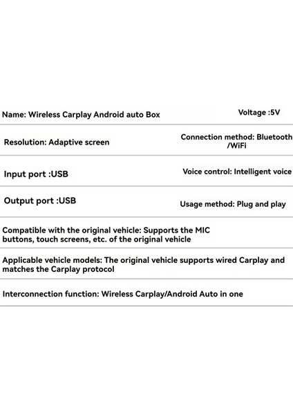 2&#39 Si 1 Arada Kablosuz Carplay Adaptörü Carplay/android Otomatik Akıllı Aı Kutusu USB Dongle Tak ve Çalıştır Kablolu Carplay&#39 Den Kablosuz&#39 A (Yurt Dışından) indirimleri