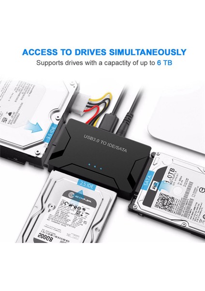 2x Sata USB Ide Adaptörü USB 3 0 2 0 Sata3 Kablosu 2 5 3 5 Inç HDD SSD Dönüştürücü Ide Sata Adaptörü Ab Tak (Yurt Dışından) fırsatları