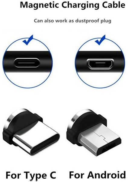 USB Manyetik Şarj Kablosu Manyetik Şarj Kablosu 540 ° Döndürme Manyetik Telefon Şarj Cihazı (6 6ft) (Yurt Dışından) indirimleri