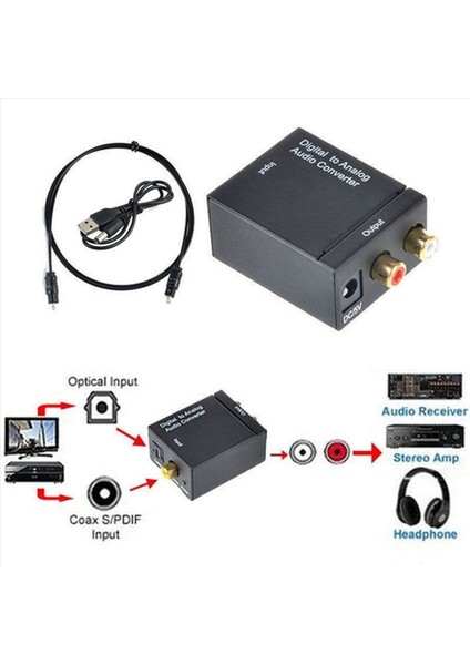 4x Dijital Optik Toslink Spdıf Koaksiyel - Analog Rca Ses Dönüştürücü Adaptör Fiber Kablo ile (Yurt Dışından) indirimleri