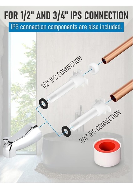 Küvet Çıkışı Evrensel Adaptör ve Montaj Aleti 1/2in Bakır Boru 1/2in ve 3/4in IPS Konu Için Komple Tamir Takımı (Yurt Dışından) indirimleri