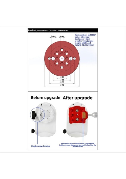 Astronomik Teleskop Adaptörü Azgtı Adaptör Plakası Dönüşüm Plakası Angeleyes Dar Ray Kırlangıç Yuvası Kırmızı (Yurt Dışından) fiyatları