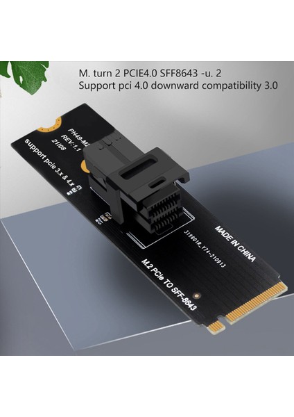 2x M 2 Nvme - U2 Adaptör Kartı M 2 Ngff Mkey Pciex4 - SFF8643 SFF8639 Genişletilmiş Yükseltici Kart Desteği M 2 Nvme Protokolü (Yurt Dışından) modelleri