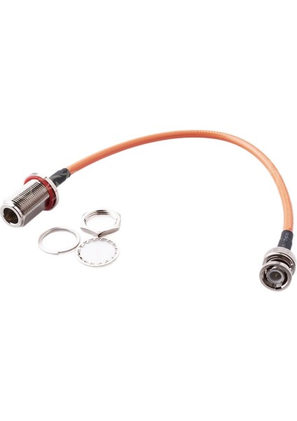 Bnc Erkek-N Dişi Çift Korumalı Koaksiyel Rf Adaptör Kablosu Bncj-Nky Çift Koruma Gümüş 15CM (Yurt Dışından)