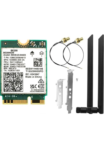 BE200 Wifi 7 Kart+8dbi Anten 2.4g/5g/6ghz Bluetooth 5.4 Wifi Adaptör 8774MBPS WIN10/11 Için Kablosuz Ağ Kartı (Yurt Dışından)