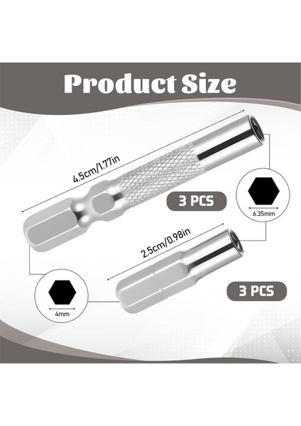 1/4 Ila 4mm Bit Adaptörü 6 Pcs Hex Tornavida Bit Adaptörü Manyetik 1/4 Ila 4mm Hex Adaptörleri Bit Seti Için (Yurt Dışından) modelleri