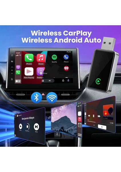 2in1 Kablosuz Carplay Adaptörü Ios/android Otomatik Bluetooth Carplay Mini USB Ai Kutusu Carplay Akıllı Carplay Tak ve Çalıştır (Yurt Dışından) fiyatları