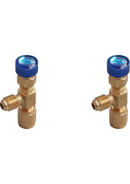 2x R22 R410 Ac Valf 1/4 Inç Dolgu Bağlantısı A/c Soğutucu Vana Klima Onarımı ve Florür Güvenlik Adaptörü B (Yurt Dışından)