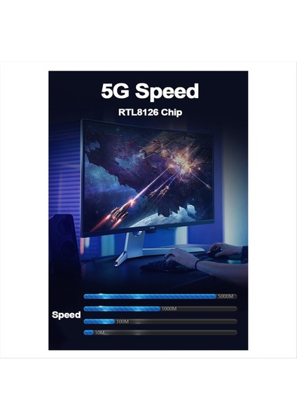 5g PCI-E-RJ45 Ağ Kartı RTL8126 1000 /5000MBPS RJ45 Arayüz Gigabit Ethernet Pcı Express X1 Adaptör (Yurt Dışından) fırsatları