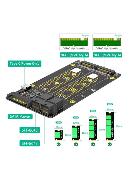 2x Yeni Sürüm Çift M 2 Nvme Ssd&#39 Den Çift SFF-8643 Adaptörüne (Yurt Dışından) modelleri