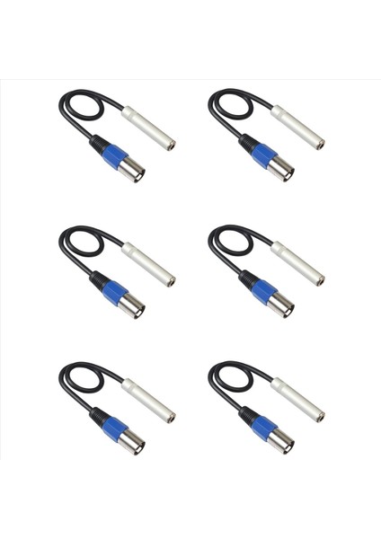 6x 1/4 Ila Xlr Kablosu Dengeli 1/4inç Dişi Xlr Erkek Stereo Ses Adaptörü Çeyrek Inç Ts/trs Ila Xlr Erkek Konnektör (Yurt Dışından)