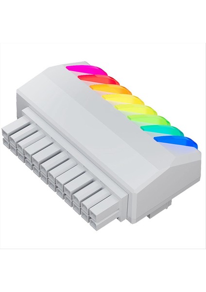 Dıy Güç Kaynağı 90 Derece Anakart 24PIN Adaptör Argb Dik Açı Güç Kaynağı Direksiyon Konnektörü Beyaz (Yurt Dışından)