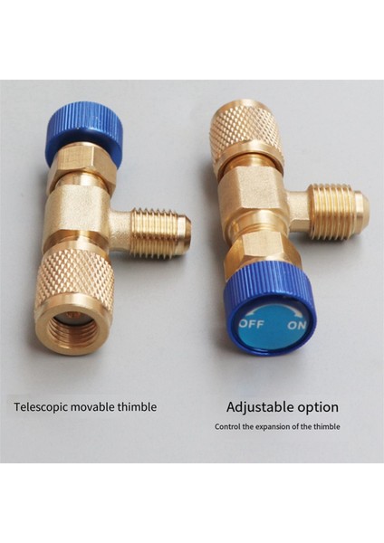 2x R22 R410 Ac Valf 1/4 Inç Dolgu Bağlantısı A/c Soğutucu Vana Klima Onarımı ve Florür Güvenlik Adaptörü B (Yurt Dışından) fırsatları