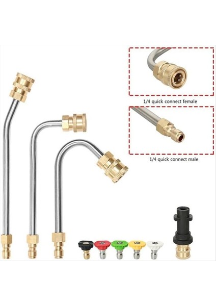 30 Derece/90 Derece/u Şekilli Tipler Yıkama Çubuğu Adaptör Kiti Aksesuarları ile Yüksek Basınçlı Temizleme Memesi (Yurt Dışından) indirimleri