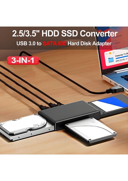 3 In 1 USB 3 0 Sata Ide Adaptörü 2 5/3 5in HDD SSD Optik Sürücüler Veri Aktarımı Dönüştürücü Dizüstü Masaüstü Için Abd Tak (Yurt Dışından) modelleri