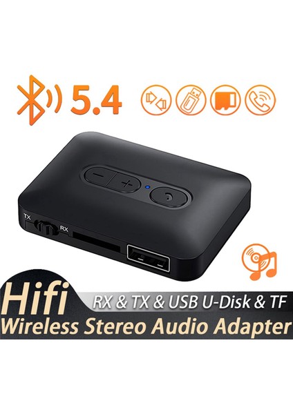 2x Bluetooth 5 4 Ses Alıcı Verici Desteği USB U-Disk/tf Kart Aux Stereo Hıfı Kayıpsız Müzik Kablosuz Adaptör (Yurt Dışından) modelleri
