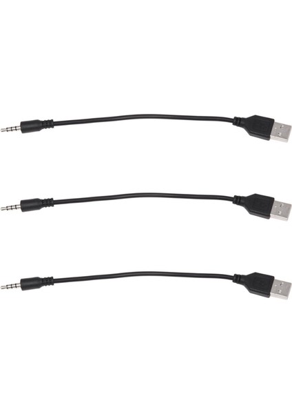 3x 3 5mm Fiş Aux Audio Jack&#39 E USB 2 0 Erkek Şarj Cihazı Kablo Adaptör Kablosu Mp3 (Yurt Dışından)