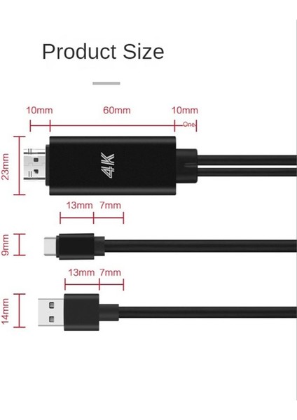 2&#39 De 1 USB C 3 1 Tip-C Ila HDMI Uyumlu 4K 30Hz Adaptör Kablosu Projektör Tv&#39 Ye Bağlı Telefon Için USB Gücüne Sahip (Yurt Dışından)