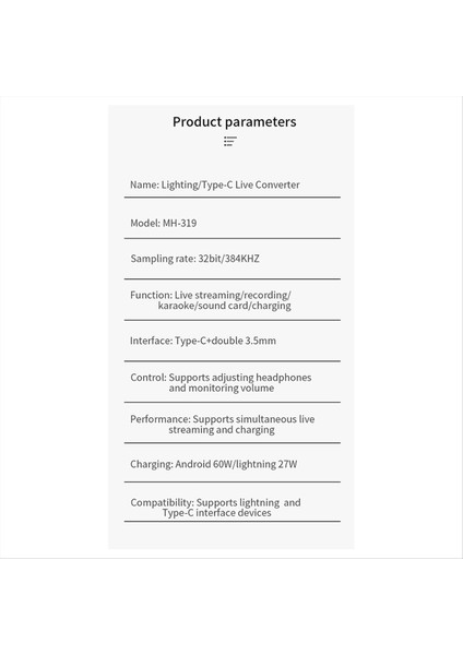Aydınlatma/typec Için Uygun Yeni Evrensel Stereo Yayın Ses Kartı Adaptörü Karaoke ve Mikrofon Artefakt (Yurt Dışından) fiyatları