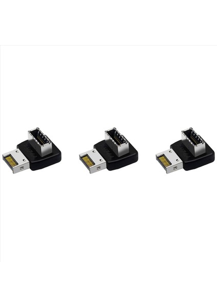 3x Bilgisayar Anakart Tipi-E USB 3 1 Type-E Arayüz 90 Derece Direksiyon Dirsek Ön Tip-C Kurulu Adaptör (PH74A) (Yurt Dışından)