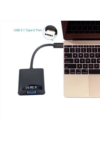 2x Usb-C Usb3 1 Adaptör Kablosu Için C Tipi VGA Erkek-Vga Kadın Video Aktarım Dönüştürücü MacBook 12 Inç Için 1080P (Yurt Dışından) fırsatları