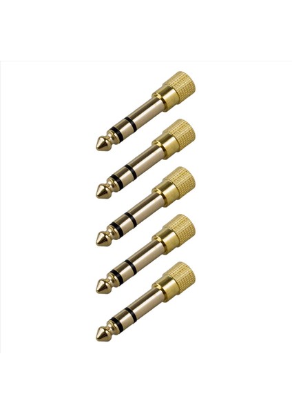 5x Kaliteli Kulaklık Adaptörü Stereo Altın Fiş 1/4 Inç (6 3 Mm) Erkek - 3 5 Mm) Kadın (Yurt Dışından)