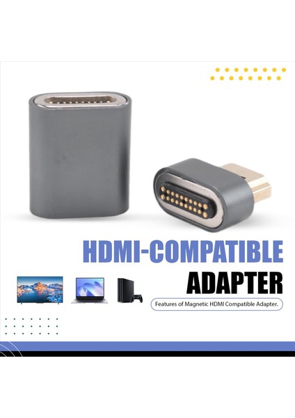 Manyetik HDMI Uyumlu Adaptör 8k Yüksek Tanımlı Erkek Ila Kadın Dönüştürücü Tv Projektör Dizüstü Bilgisayar Manyetik Adaptör (Yurt Dışından) indirimleri