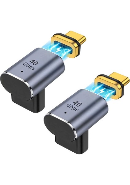 2 Pcs USB C Manyetik Adaptörü 40GBPS 24 Pin USB Adaptörü PD100W 8k 60Hz Type-C Extender Steam Deck MacBook Galaxy (Yurt Dışından)