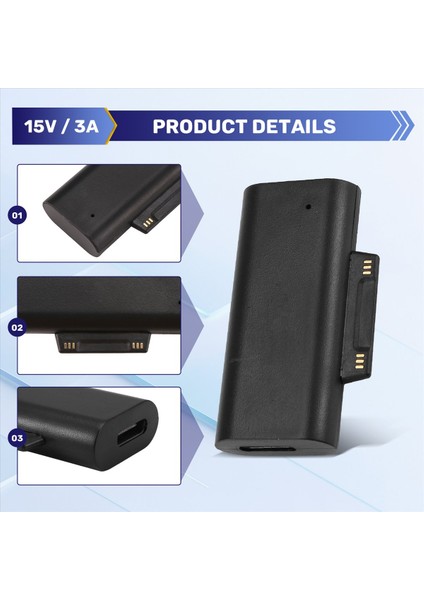 Tip C Dişi Pd Hızlı Şarj Tapası Dönüştürücü Yüzey Pro 3 4 5 6 7 Kitap Konnektörü USB C Dişi -Yüzey Adaptörü (Yurt Dışından) indirimleri