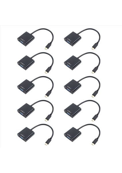 10X Usb-C Usb3 1 Adaptör Kablosu Için C Tipi VGA Erkek-Vga Kadın Video Aktarım Dönüştürücü MacBook 12 Inç Için 1080P (Yurt Dışından)