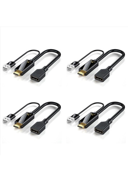 4x HDMI Uyumlu Erkek Displayport Dişi Dönüştürücü Kablosu 4K 60Hz HDMI ile Uyumlu Dp Dönüştürücü Adaptör Kablosu (Yurt Dışından)