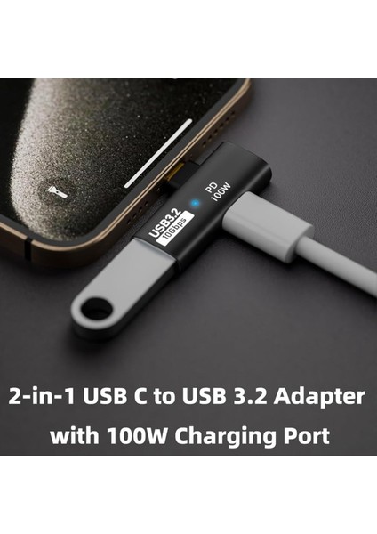100W Şarj Portu ile 2&#39 De 1 USB C-Usb 3 2 Adaptör Rog Ally Için Thunderbolt 4/3 Otg Dönüştürücü Steam Güverte Siyah (Yurt Dışından) modelleri