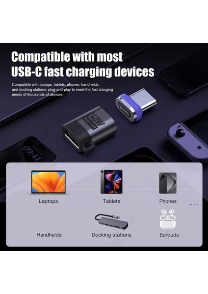 Pd 3 0 Hızlı Şarj Kablosu Kablosu 240W Manyetik Tip C Adaptörü 480 Mbps Telefon Dizüstü Bilgisayar Için Veri Aktarımı (Yurt Dışından) indirimleri