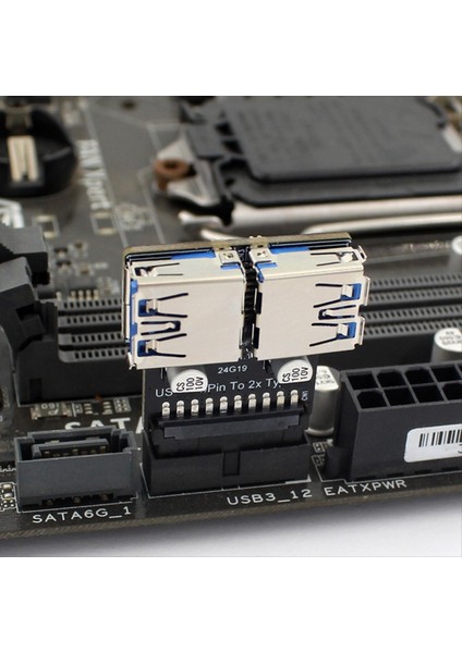 19PIN Ila Çift Usb3 0/3 1 Adaptörü 19P/20P-ÇIFT A Tip A Dişi Ön Konnektör Dönüştürücü USB 3 0 Adaptör Eklenti Takımı (Yurt Dışından) indirimleri