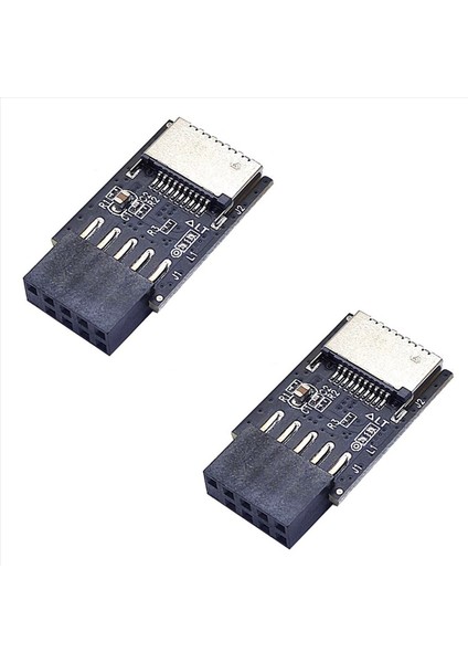 2x Anakart Usb2 0 9pin Tip-C Tip A-Key Ön Konnektör Dönüştürücüsü Usb3 2 Type-E Arabirim Başlık Adaptörü (Yurt Dışından)