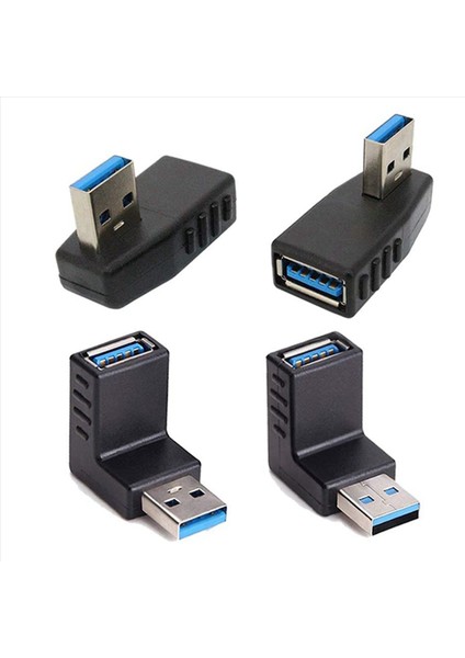 8pcs USB 3 0 Adaptör Kuplörleri 90 Derece Erkek - Kadın USB Konnektörü - Sol Sağ Yukarı Aşağı Açılı Adaptör Dahil (Yurt Dışından) fiyatları