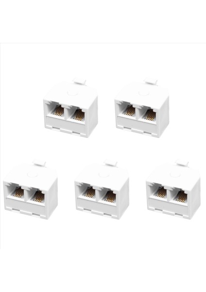 5x 2-Yollu 6P4C RJ11 Modüler Telefon Duvarı Adaptörü ve Sabit Telefon Için Ayrıştırıcı (Yurt Dışından)