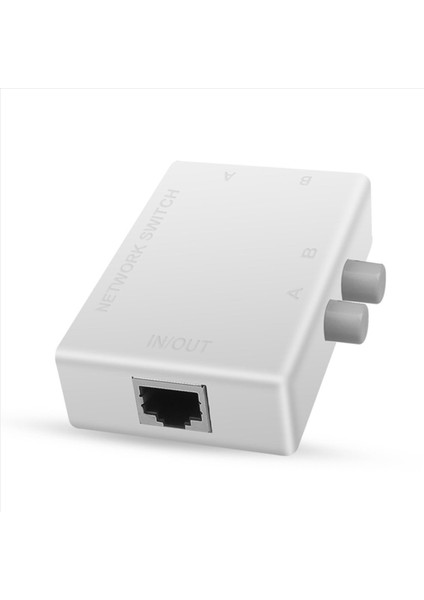 2x Mini 2 Port RJ45 Rj-45 Ağ Anahtarı Ethernet Ağ Kutusu Anahtarlayıcı Çift 2 Yolu Port Manuel Paylaşım Anahtarı Adaptör Hub (Yurt Dışından)